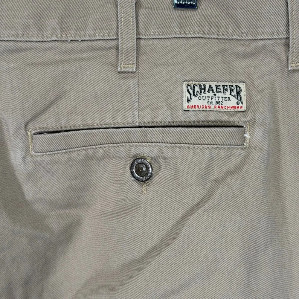 Schaefer Outfitter Pants Mens 42x32‎ Beige Chino Straight Leg Western Ranch Work